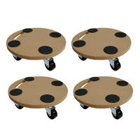 TRANSPORTROLLER 4er-Set Hercules mit 4 Rollen Rund 11x30x30 cm Traglast 100kg MDF Holzplatte Braun - Braun, Holzwerkstoff (30/30/11cm) - PROREGAL