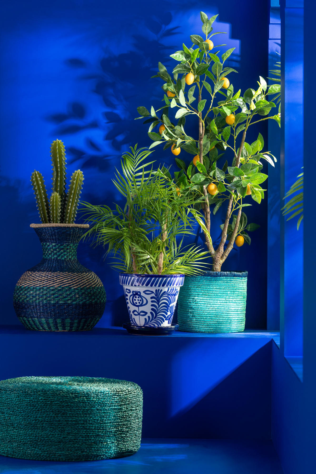 BLUMENTOPF GRANADA PATTERN - Töpferei - Blau - XL - Ø 50 cm - Multicolor, Keramik (50/40cm) - J-Line