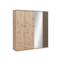 KLEIDERSCHRANK Cali C-24 - Schwarz/Eiche Artisan, Holzwerkstoff/Kunststoff (200/213/60cm) - MIRJAN24