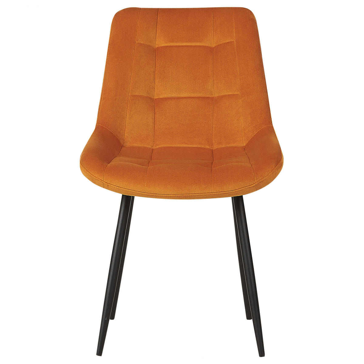 ESSZIMMERSTUHL 2er-Set Samtstoff orange Melrose - Schwarz/Orange, Textil (55/85/61cm) - Beliani