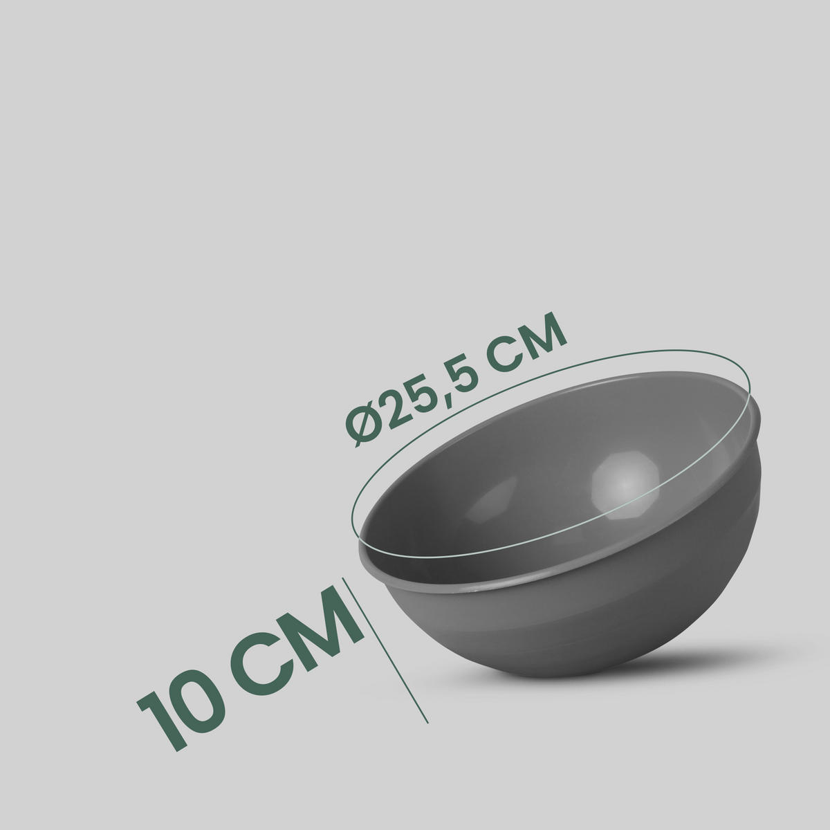 SCHÜSSEL Kunststoff Ø25,5 cm Grau 1er-Pack - Grau, Kunststoff (25/25/10cm)