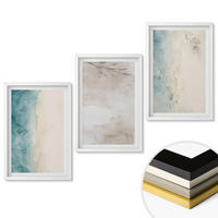 WANDBILDER 3er-Set - 40x60 cm Weißer Rahmen - Feine Aquarelltexturen - Weiß, Kunststoff (40/60cm) - ArtPrintCave