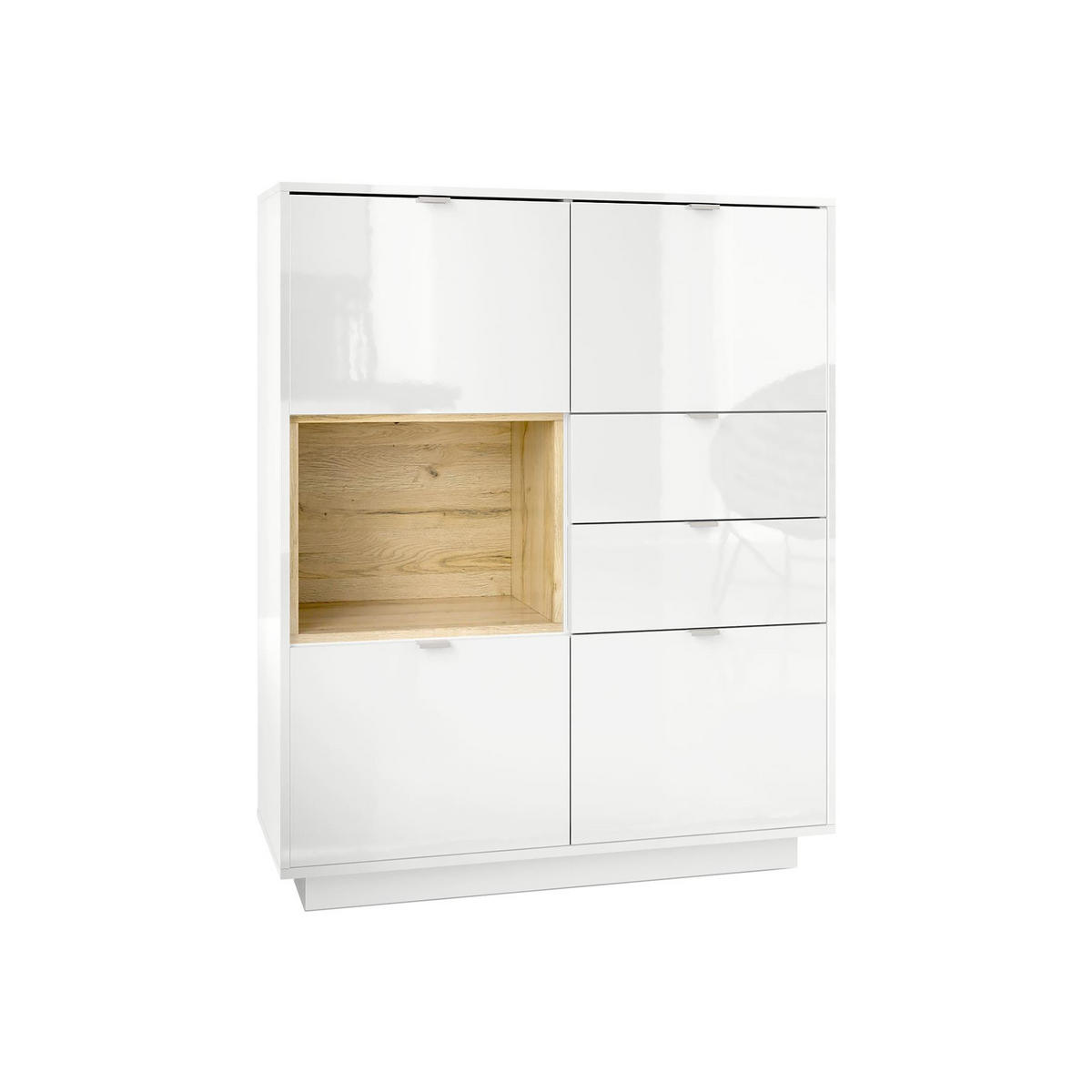 HIGHBOARD Metro Einsatz in Eiche Natur - Eichefarben, Holzwerkstoff (103/123/38cm) - Vladon