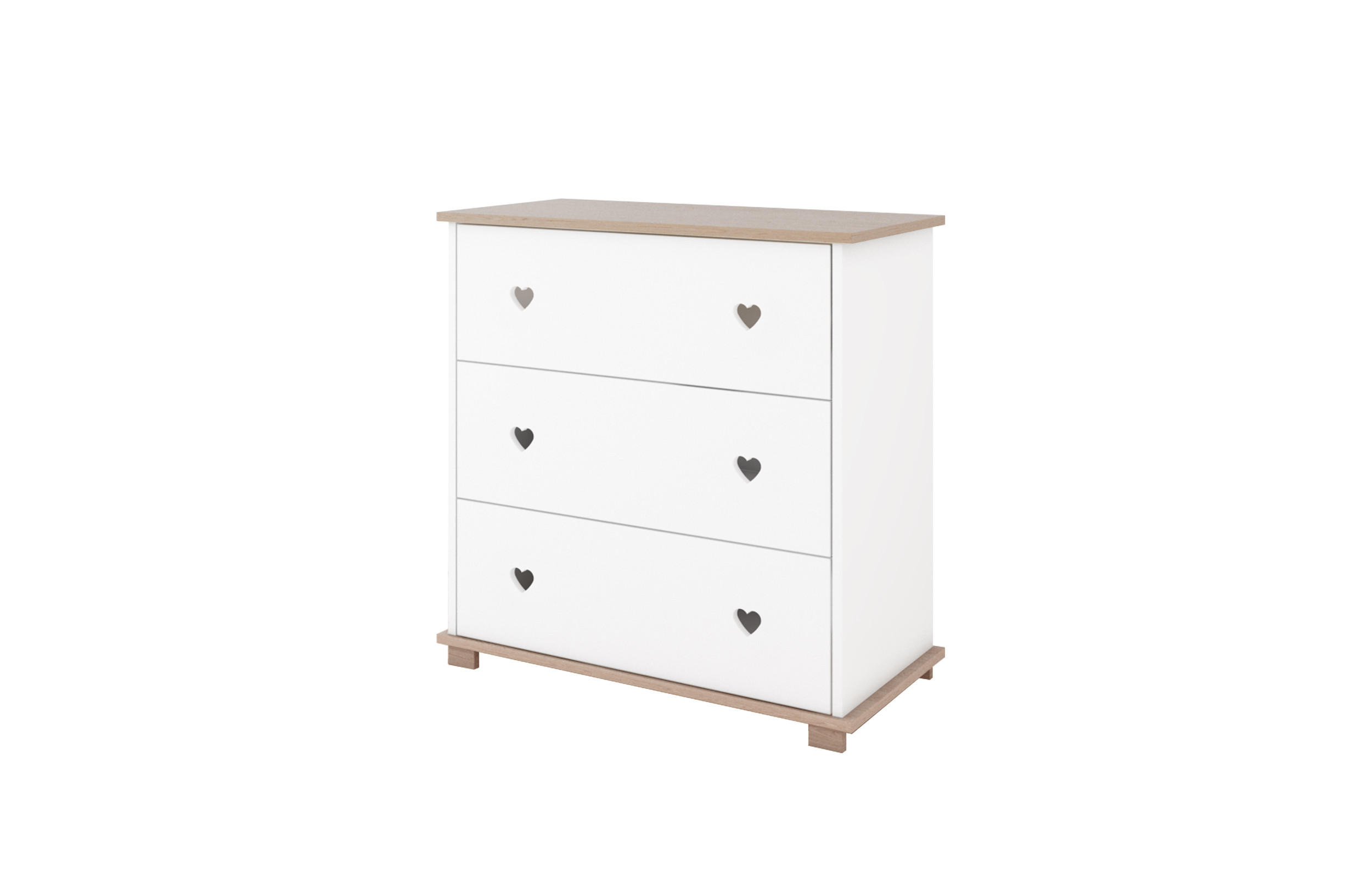WICKELKOMMODE Kleines Herz - Eichefarben, Naturmaterialien (48/87/80cm) - kiki design