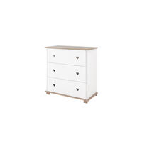 WICKELKOMMODE Kleines Herz - Eichefarben, Naturmaterialien (48/87/80cm) - kiki design