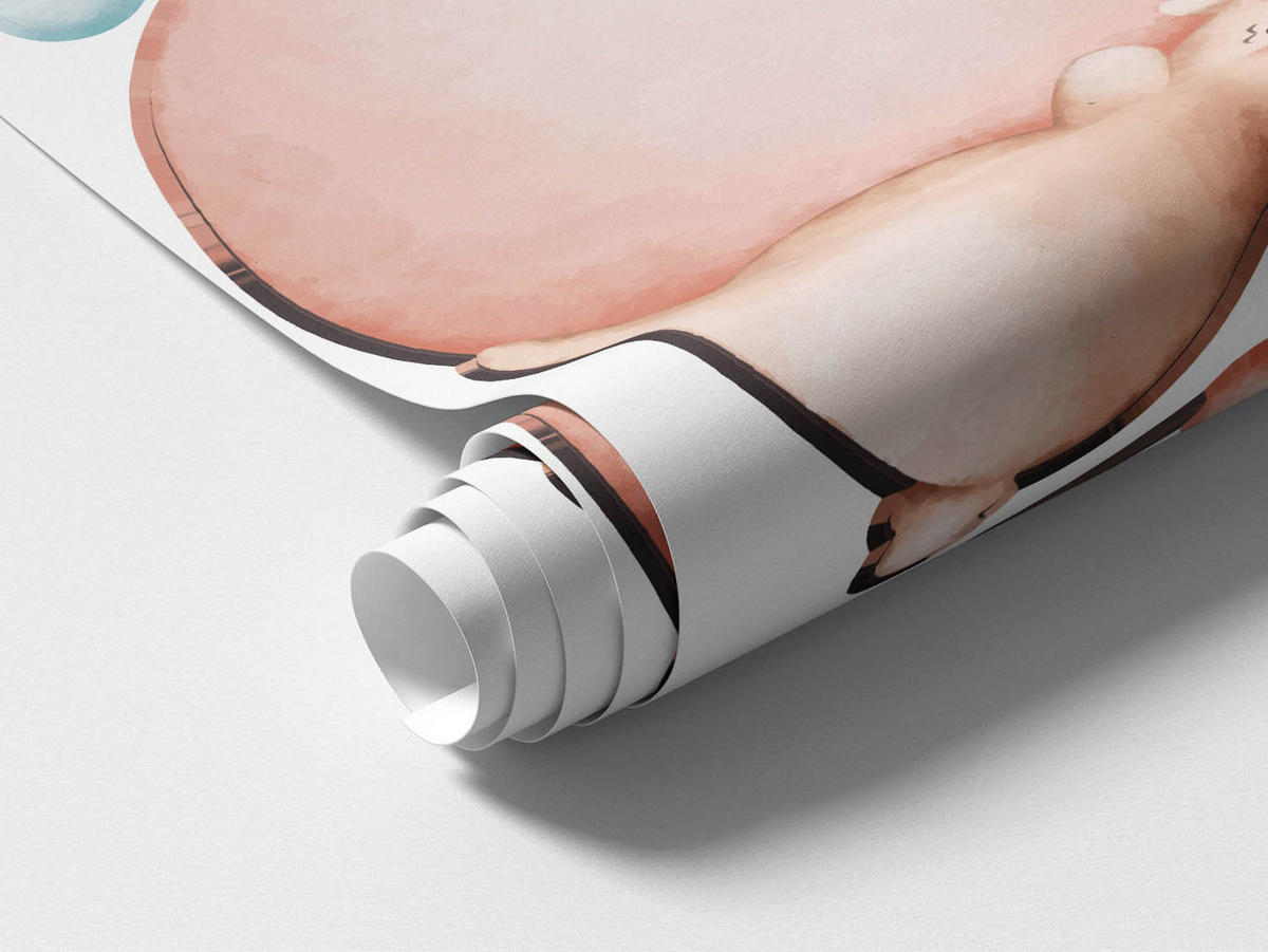 WANDAUFKLEBER 100x148cm - Tiere und Ballons - Multicolor, Kunststoff (100/148/0.1cm) - Wallfluent