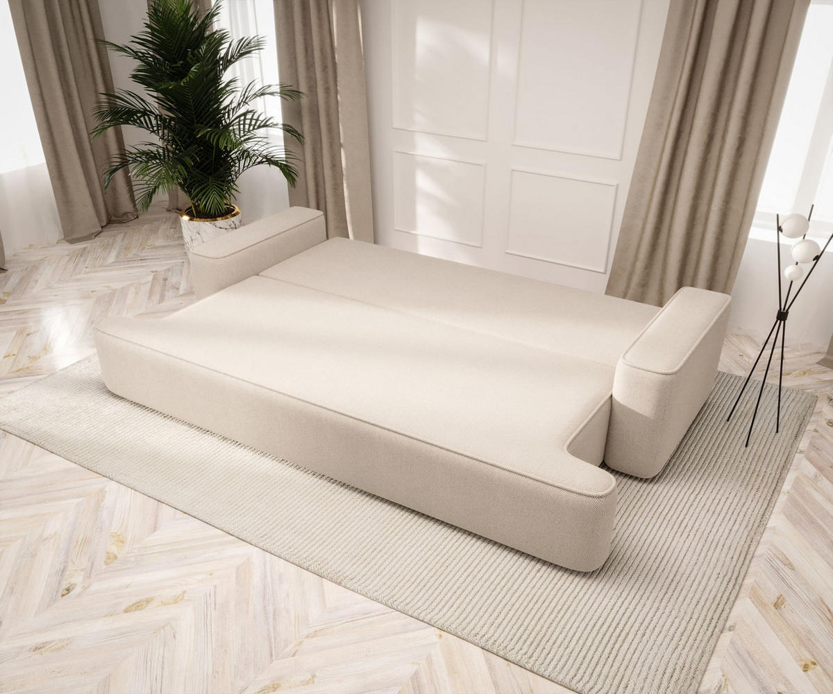 SOFA mit Schlaffunktion FIGO Quelle 37 - Dunkelgrün, Textil (250/75/150cm) - Bedante