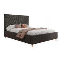POLSTERBETT SUNNY 160x200 cm Jasmine 96, 34 Holzlatten, Kopfteil 131 cm - Grau, Textil (160/200cm) - Lookway