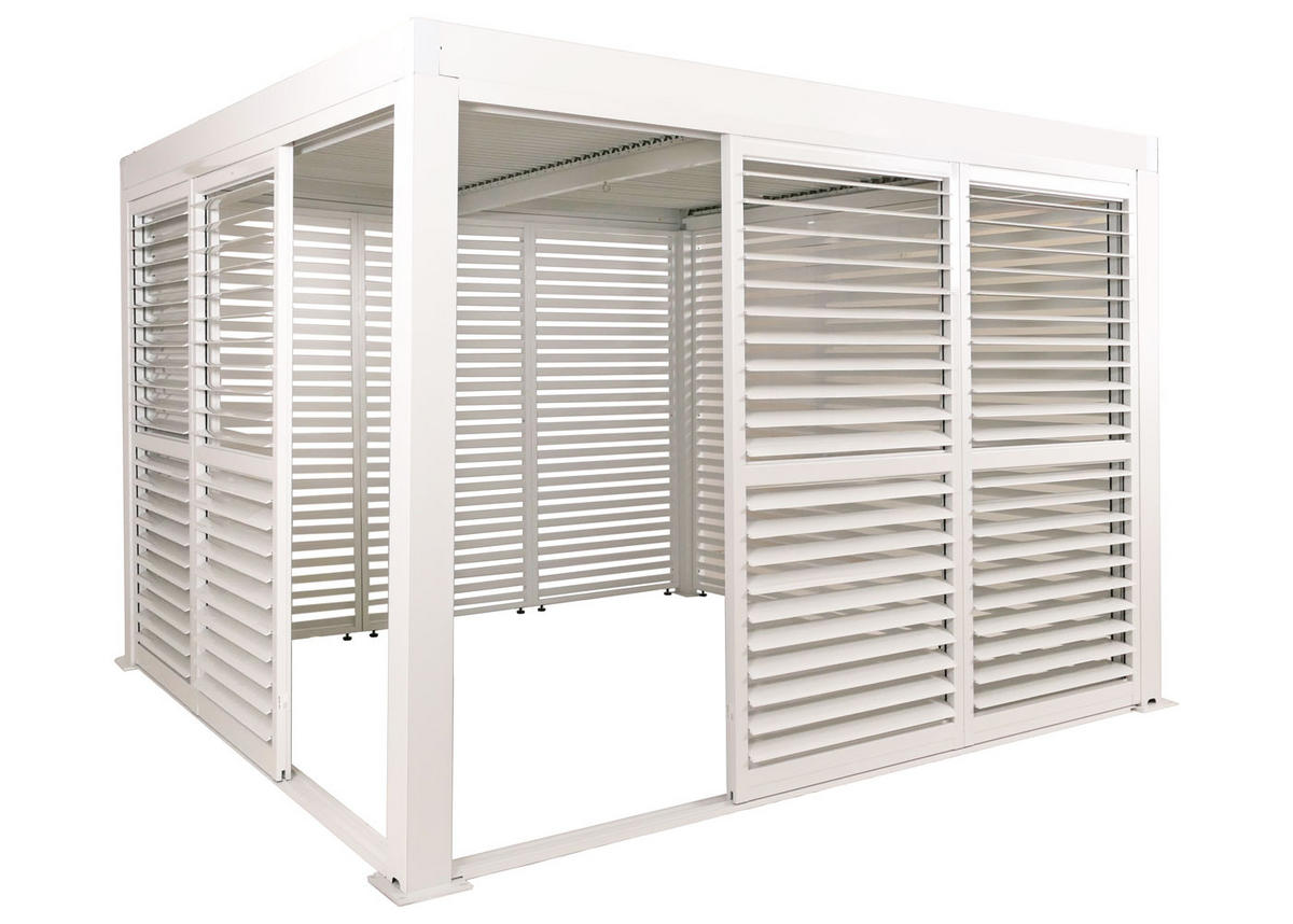 PERGOLA MIT SCHIEBETÜR Weiß - Weiß, Metall (300/220/300cm) - MCW