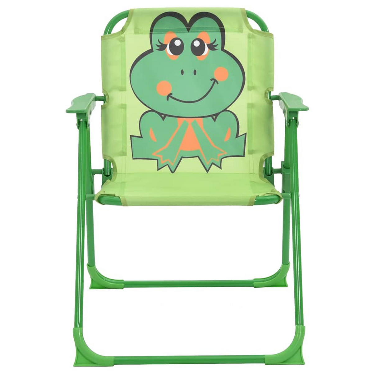 GARTEN-BISTRO-SET für Kinder 3-teilig Mit Sonnenschirm Grün - Grün, Metall - vidaXL