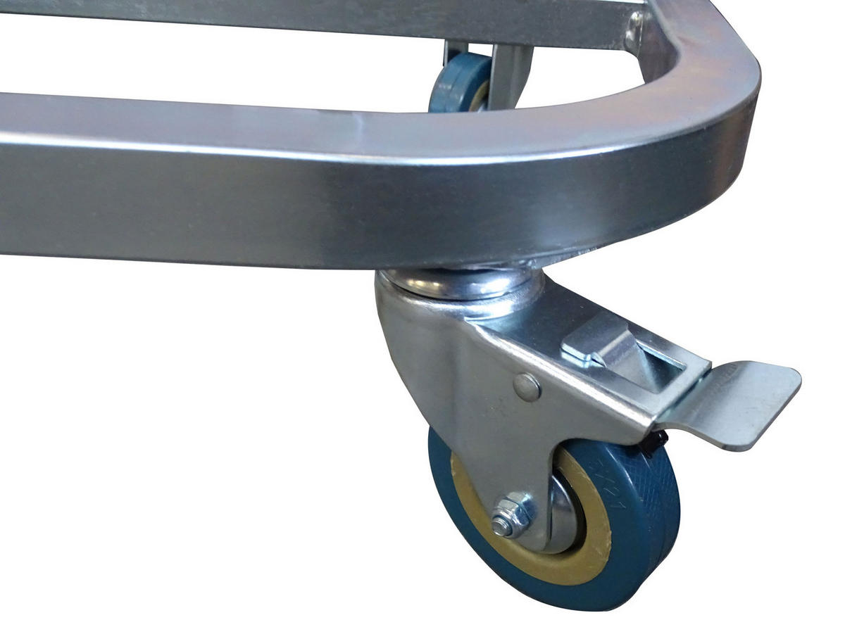 ROLLBARER Doppel-Müllsackständer mit 4 Rollen verzinkt - Silberfarben, Metall (80/96/43cm) - QUICK STAR