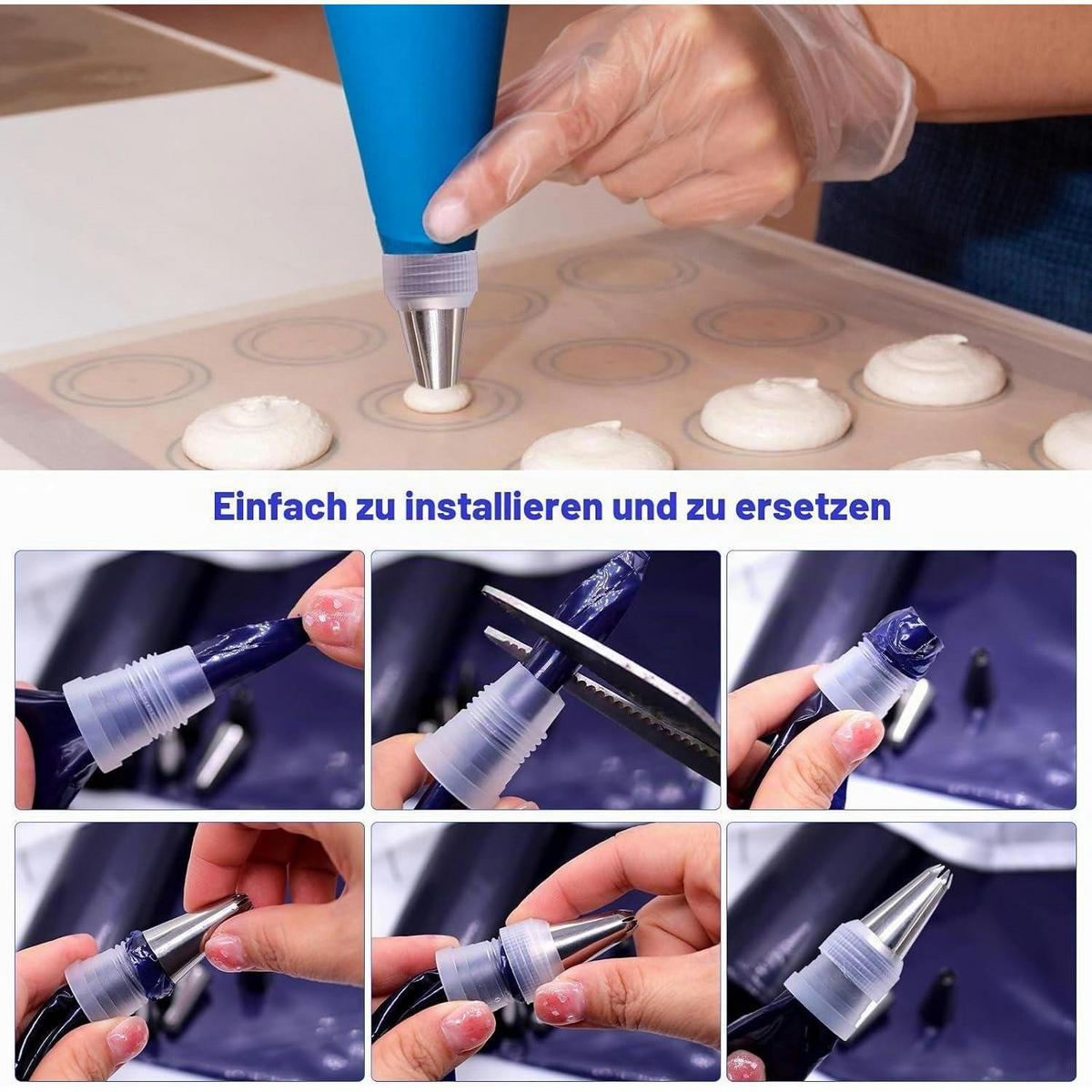 SPRITZBEUTEL Set 50 Stück 52 cm - Blau, Kunststoff (20/3/25cm)