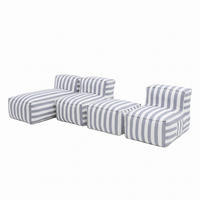 GARTENLOUNGE-SET SOFT SET 3 Grau - Grau, Textil - Muffo