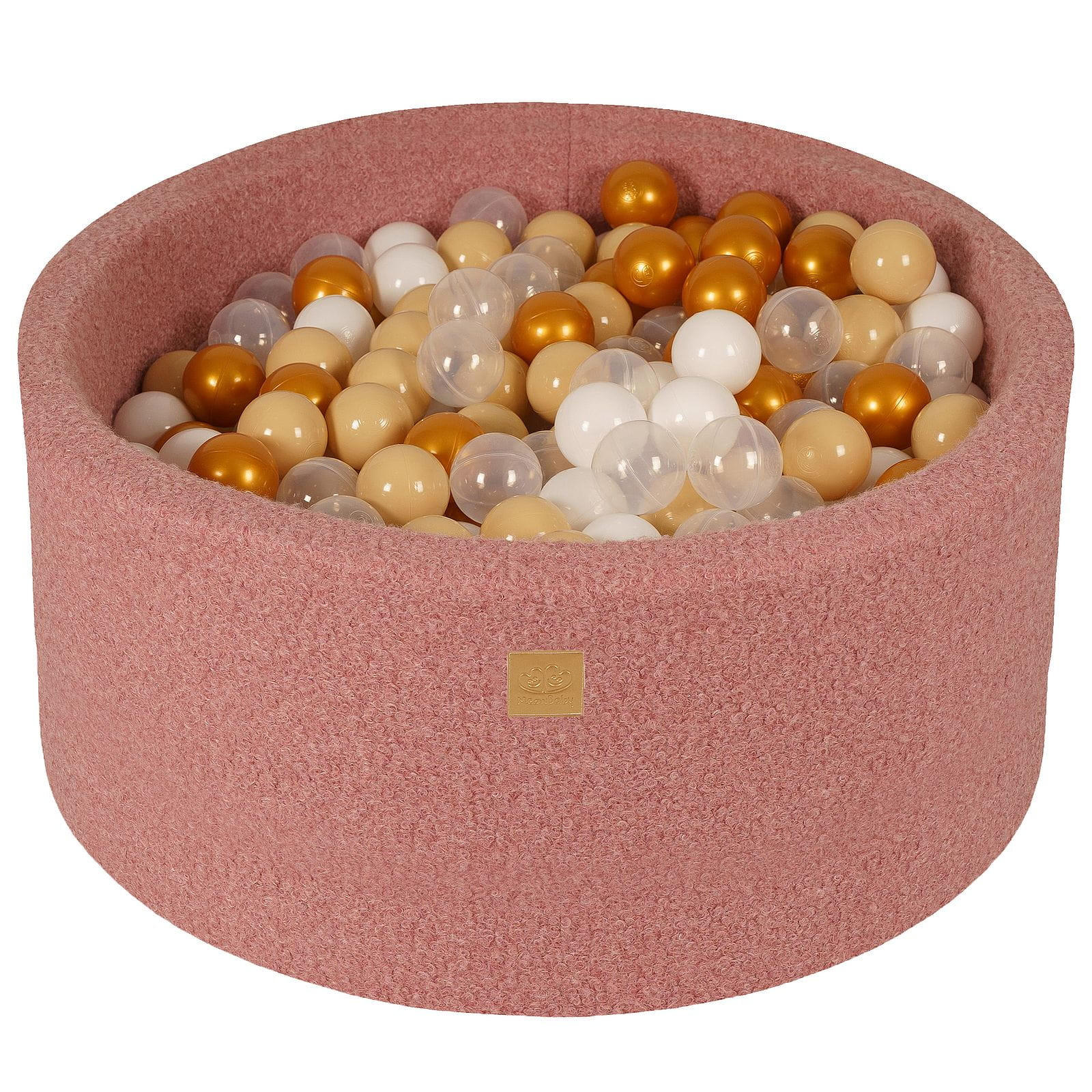 MeowBaby Bällebad Pink, Beige, Weiß, Transparent, Gold 90x40x90 cm