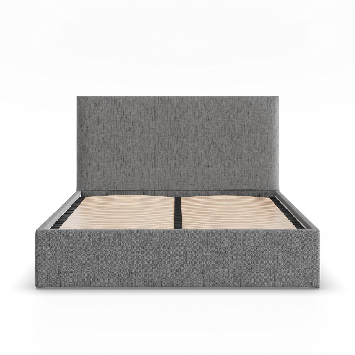 POLSTERBETT MIT KOPFTEIL 140x200 mit Bettkasten PAOLA, Grau - Dunkelgrau, Textil (140/200cm) - Mebligo