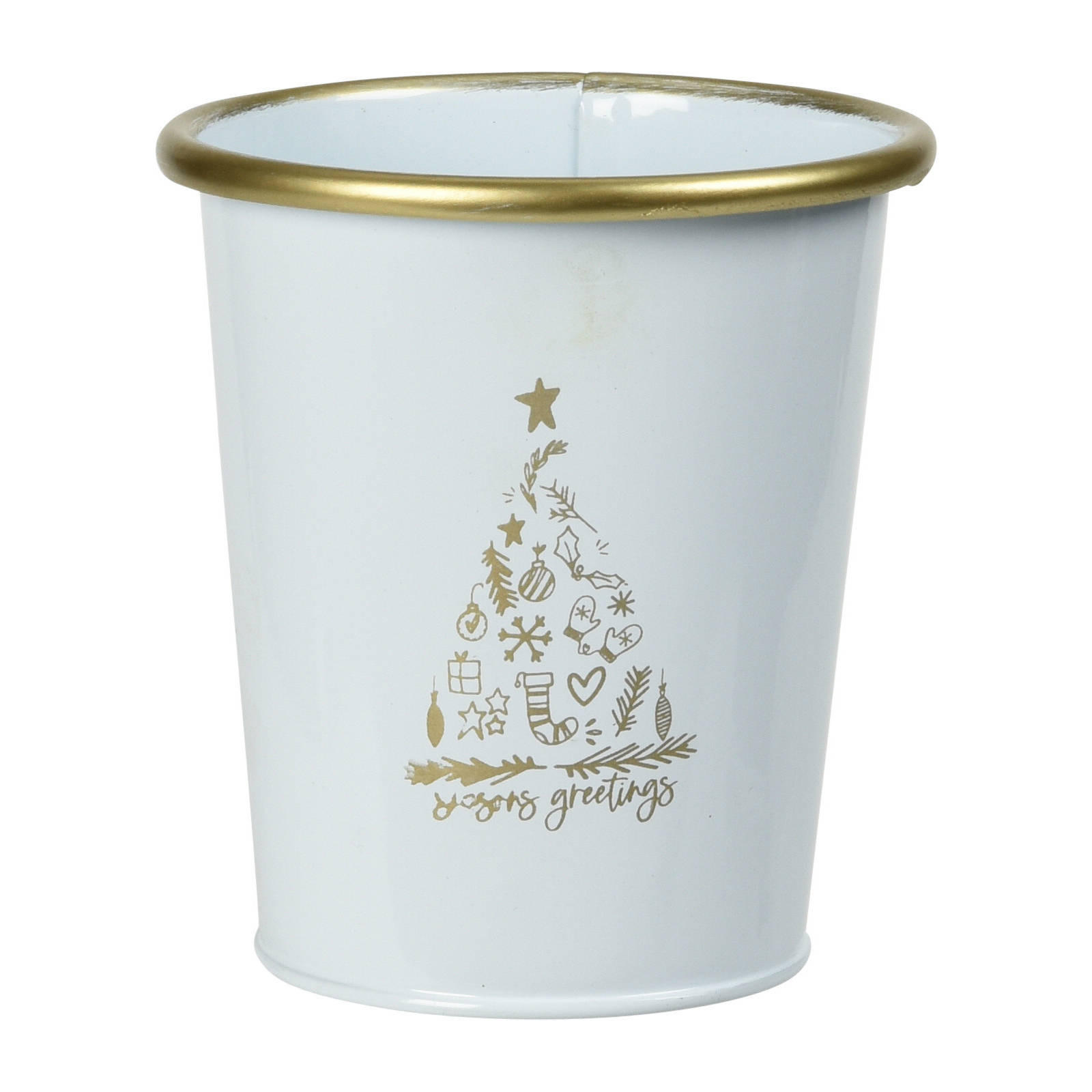 METALLEIMER Weihnachten Weiß 10/11 cm - Weiß, Metall (10/11/10cm) - Home Styling Collection