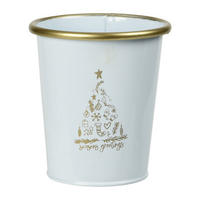 METALLEIMER Weihnachten Weiß 10/11 cm - Weiß, Metall (10/11/10cm) - Home Styling Collection