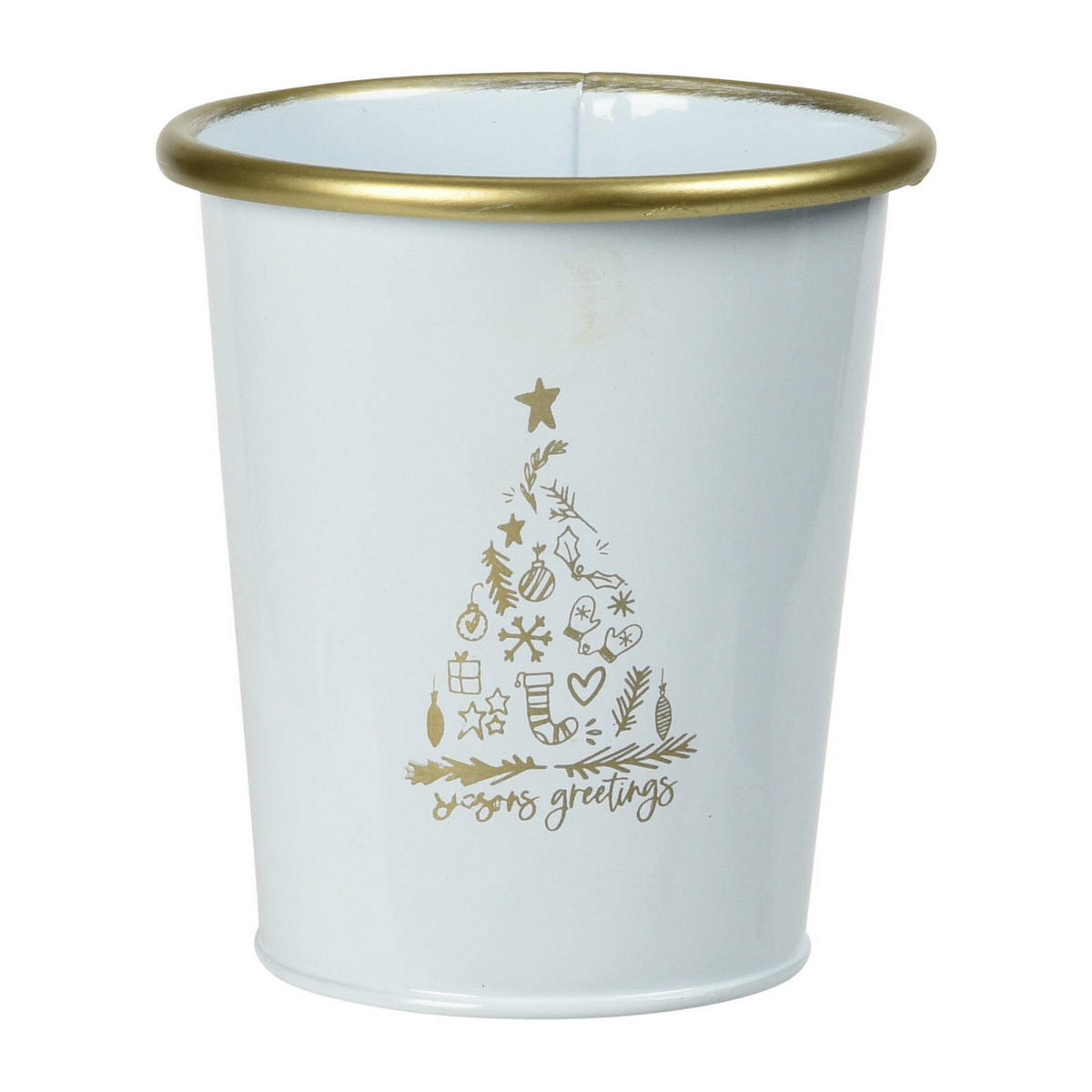 METALLEIMER Weihnachten Weiß 10/11 cm - Weiß, Metall (10/11/10cm) - Home Styling Collection