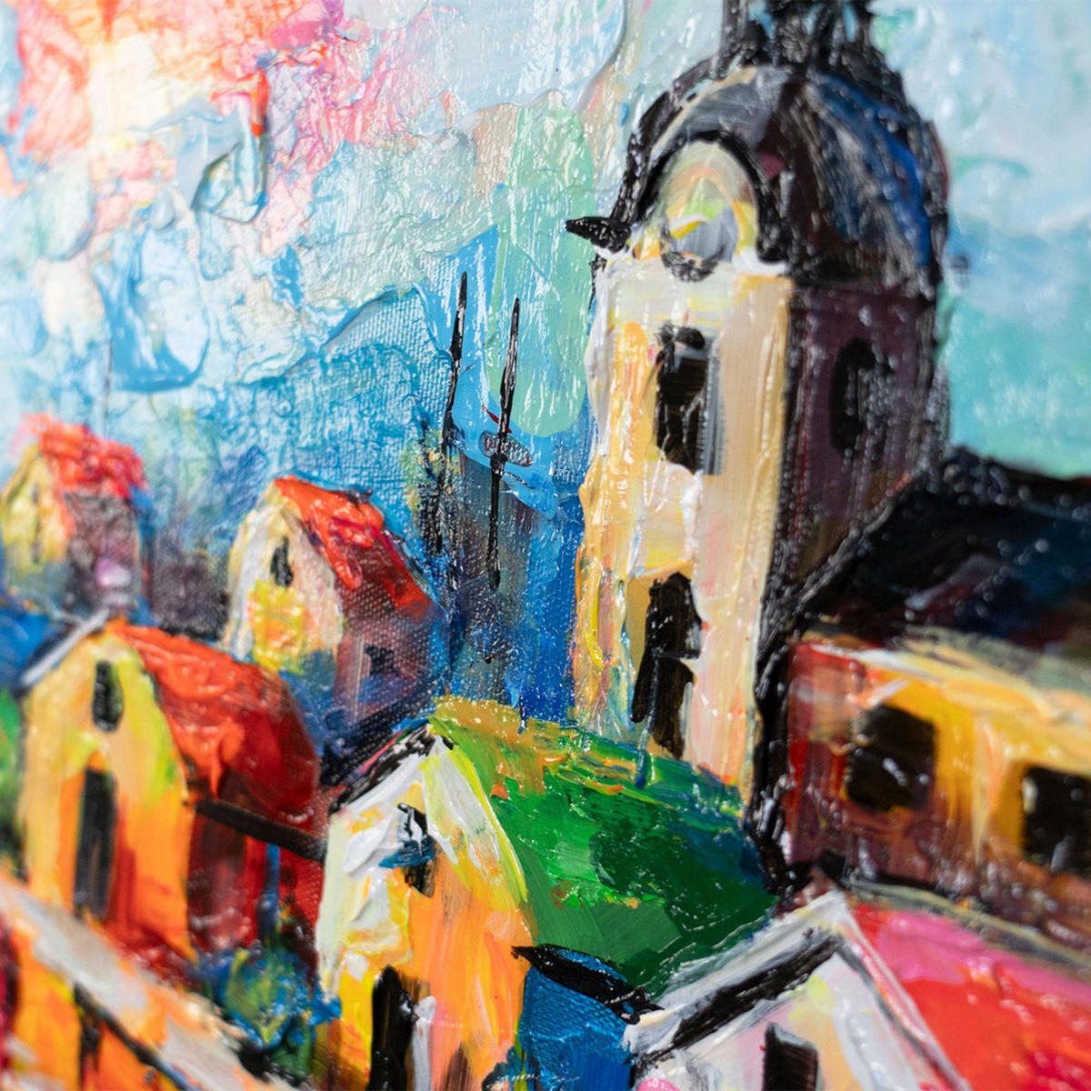 GEMÄLDE Himmlische Entfernungen auf Keilrahmen 115x50 cm - Multicolor, Holz (115/50cm) - YS-art gallery