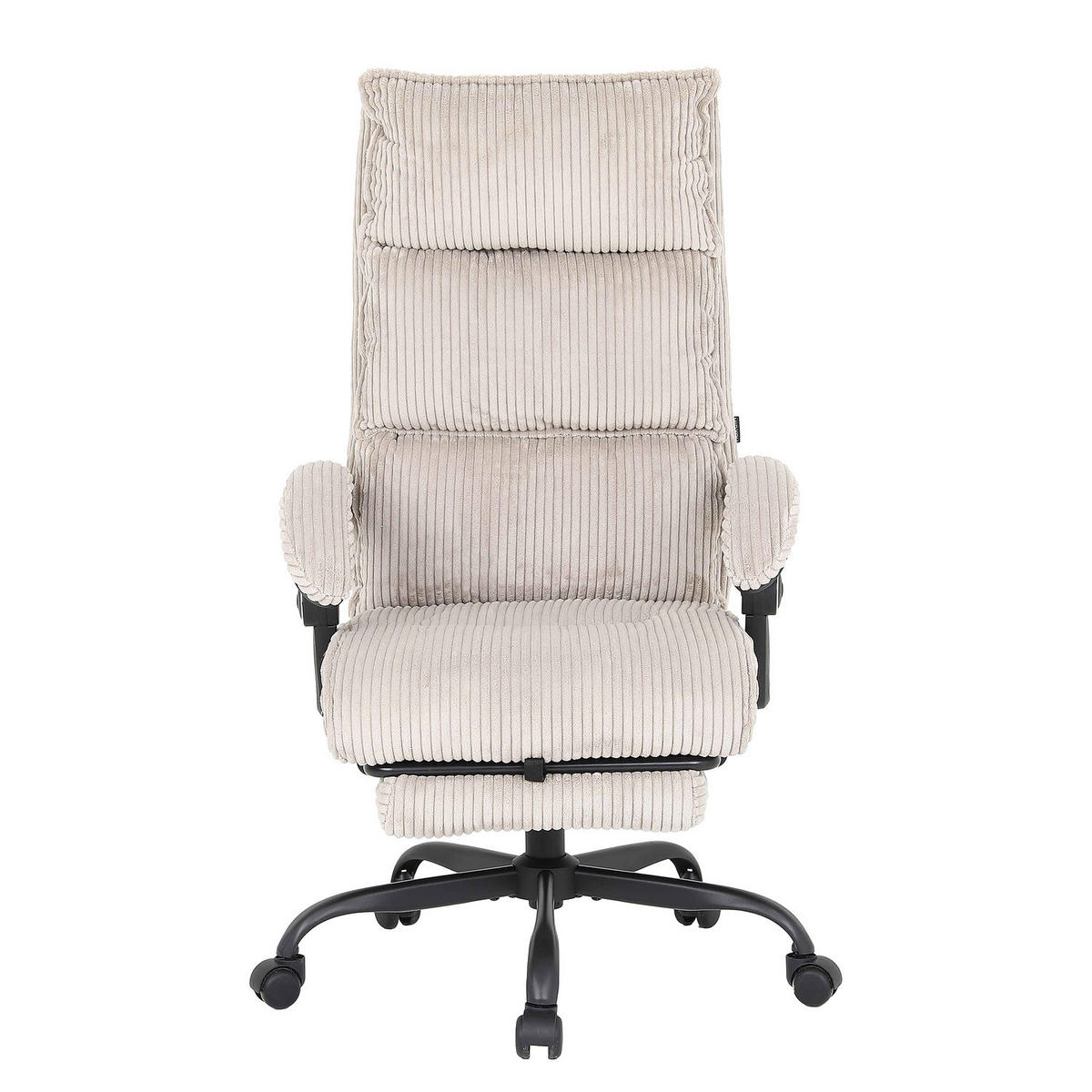 BÜRODREHSTUHL mit Fußablage - Beige/Schwarz, Textil/Metall (71/116/71cm) - home24
