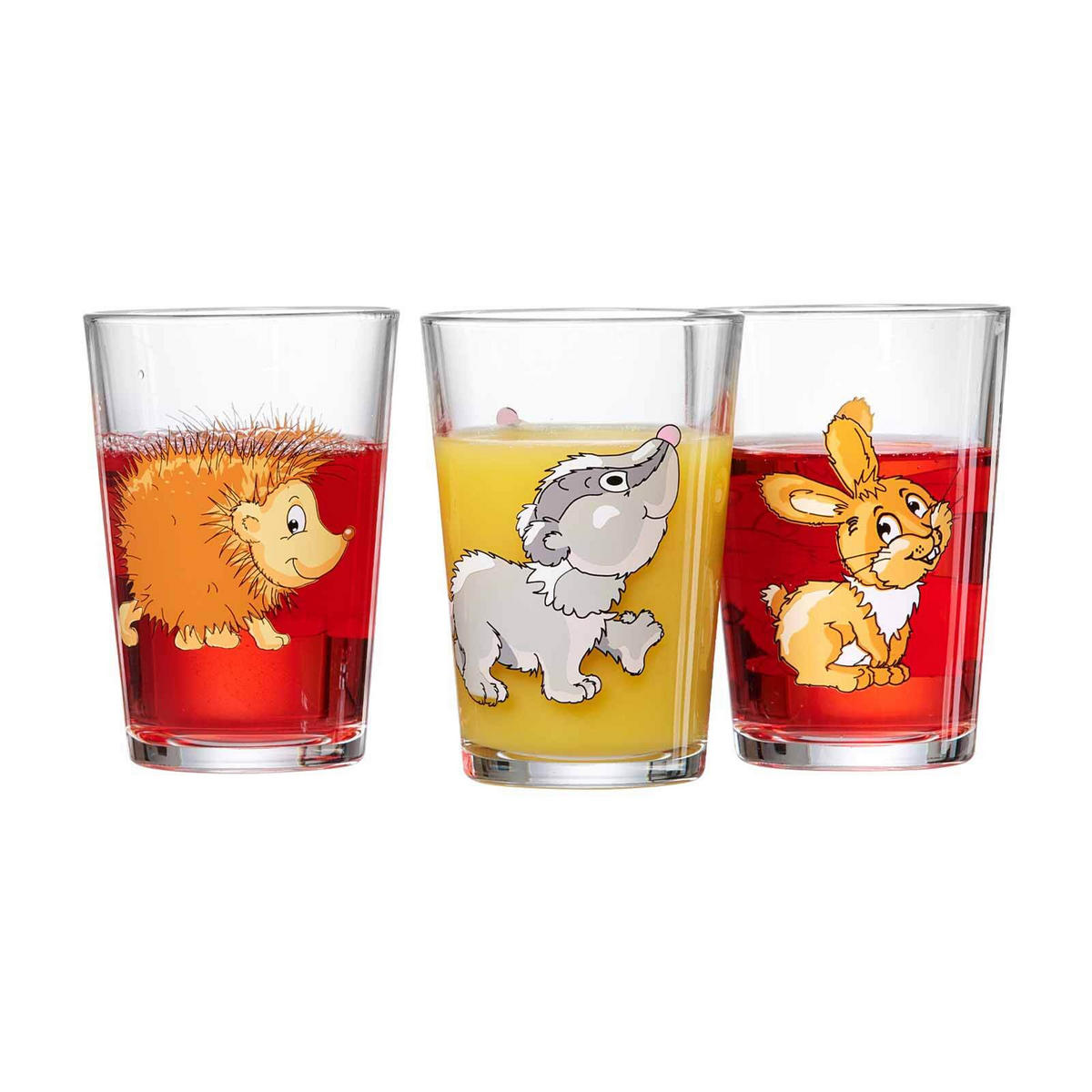 KINDERGLÄSER Dschungel/Wald/Zoo bunt 205 ml 9er Set - Multicolor, Glas (0.205L) - Ritzenhoff Breker