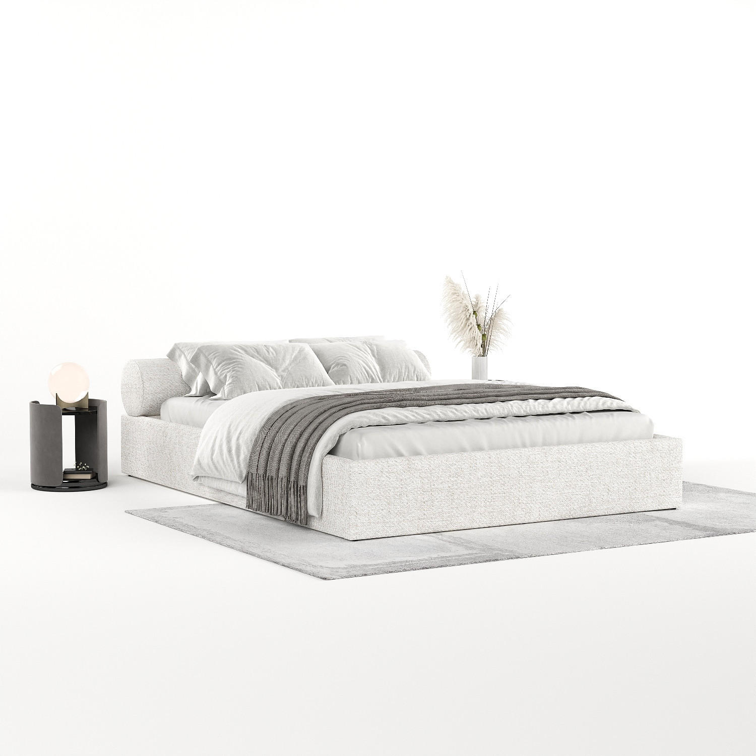 POLSTERBETT Solvo mit Stauraum 200/200 cm Creme im Neve Stoff - Creme/Schwarz, Holz/Holzwerkstoff (200/200cm) - AltaBeds