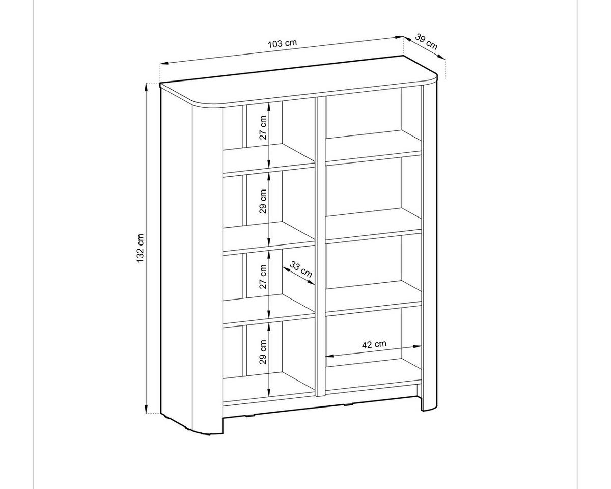 SCHRANK, Kaschmir, 103 x 39 x 132 cm | Modernes Möbelstück mit abgerundeten Kanten - Beige, Holzwerkstoff (103/132/39cm) - 3XE LIVING
