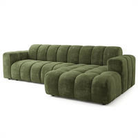 ROHOVÁ Sedačka SETIA LUMO 20, Zelená - černá/zelená barva, dřevo/textil (304/165cm) - MASSENO