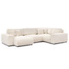 WOHNLANDSCHAFT Mollis Hellbeige Plüschcord im XXL-Format - Ottomane Links - Beige/Schwarz, Holz/Kunststoff (316/77/194cm) - S-Style Möbel