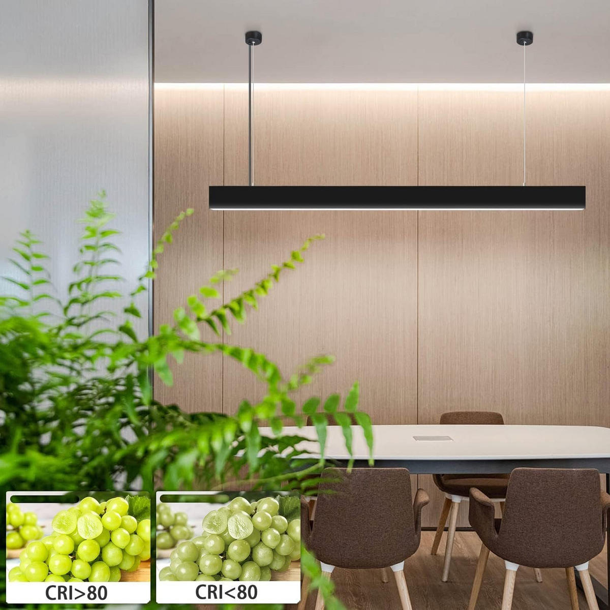 LED závěsné světlo Revord 106,5/7,5/3,3 cm - černá, kov (106.5/7.5/3.3cm) - Nettlife