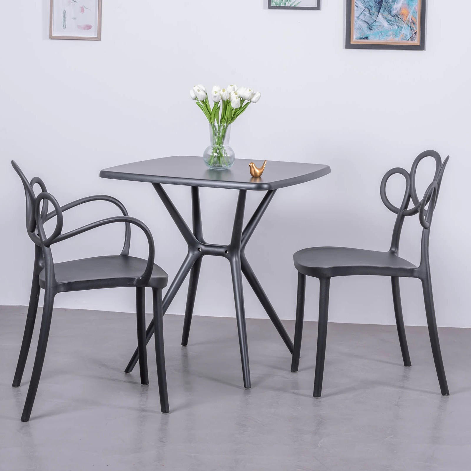 KUNSTSTOFFTISCH Quadratisch Schwarz 72/72/76 cm - Schwarz, Kunststoff (72/72/76cm) - Nest Dream