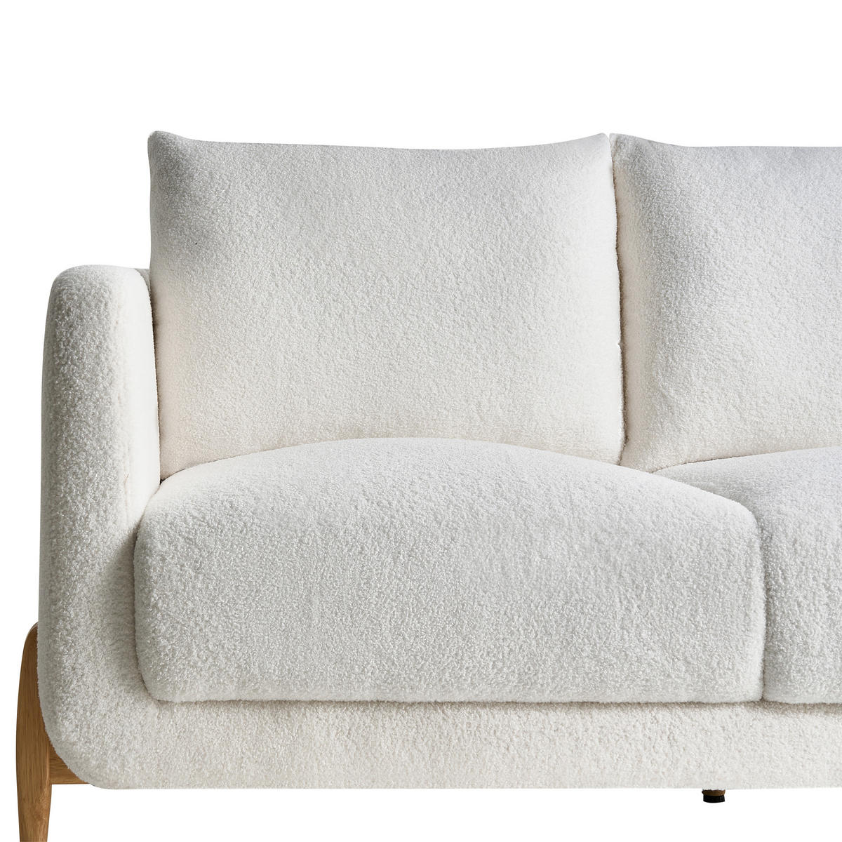 POHOVKA 2-místná Bouclé Bílá Gimo - světle hnědá, textil (149/83/80cm) - Beliani