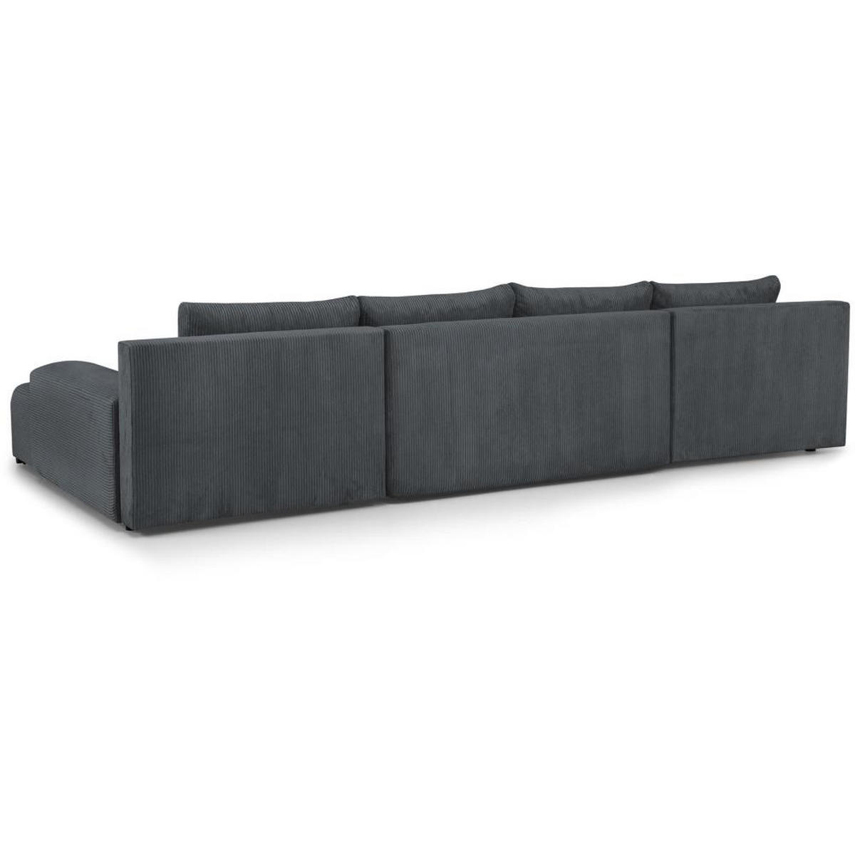 WOHNLANDSCHAFT Benny U grau - Schwarz/Grau, Textil/Metall (350/85/186cm) - Beautysofa