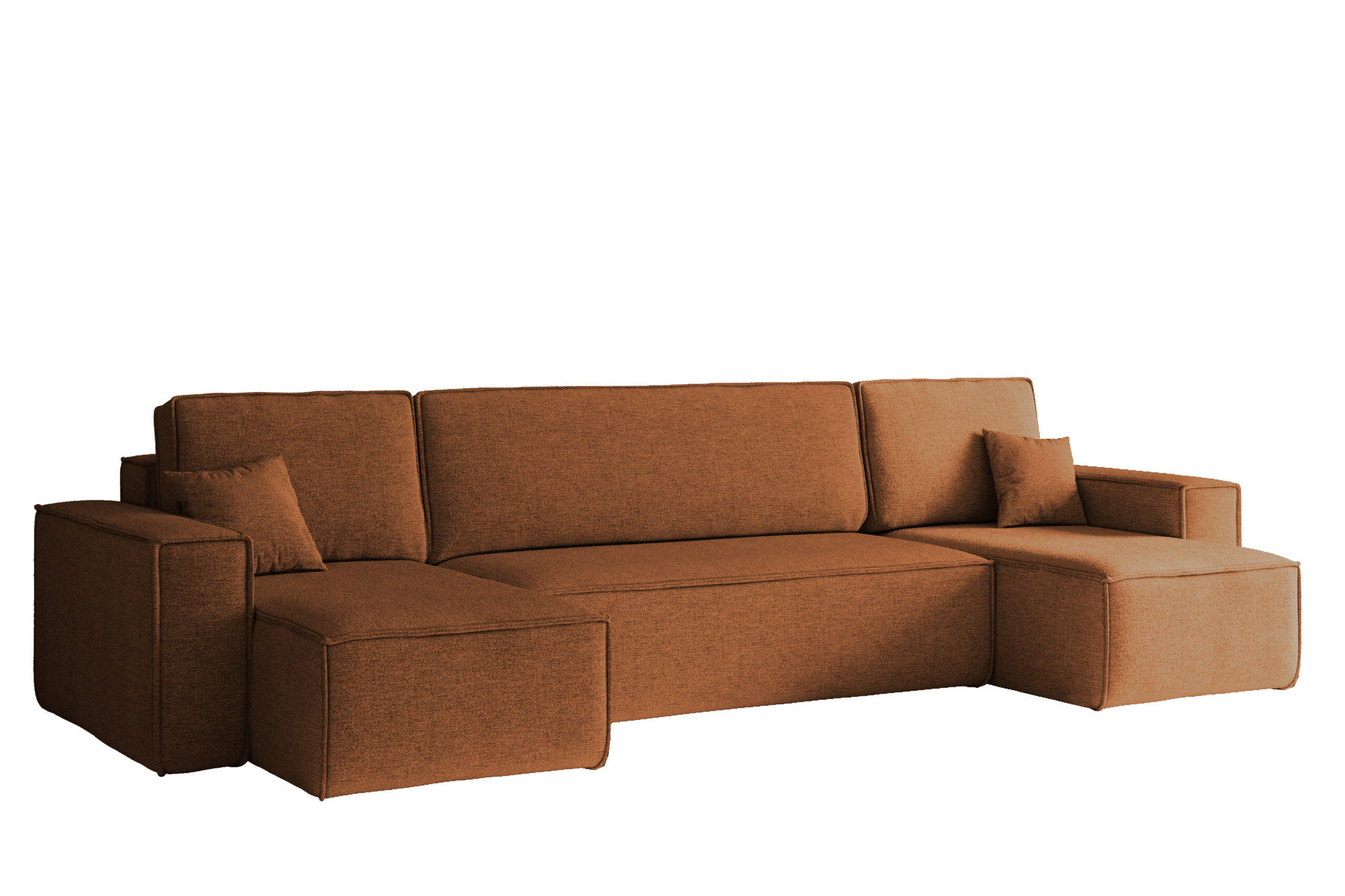 ECKSOFA U-Form Mit Schlaffunktion Und Bettkasten BEST Stoff Neve Kupfer - Kupferfarben, Holz/Kunststoff (312/142cm) - Kaiser Möbel