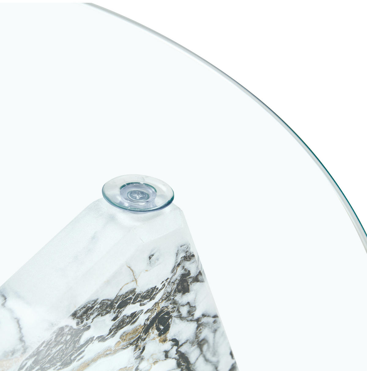 COUCHTISCH aus MDF und Glas 79x79x45 cm Transparent/Weiß mit Marmoroptik - Weiß, Glas (79/79/45cm) - IVMEU