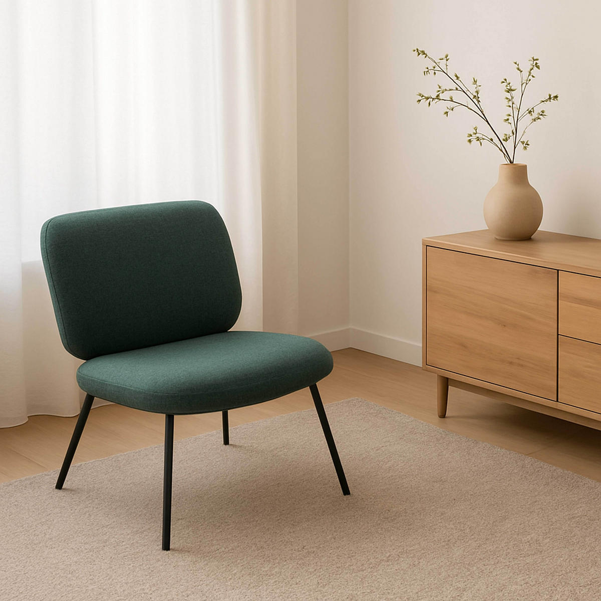 RELAXSESSEL 2-tlg., Grün - Grün, Textil (65/75/73cm) - Oviala