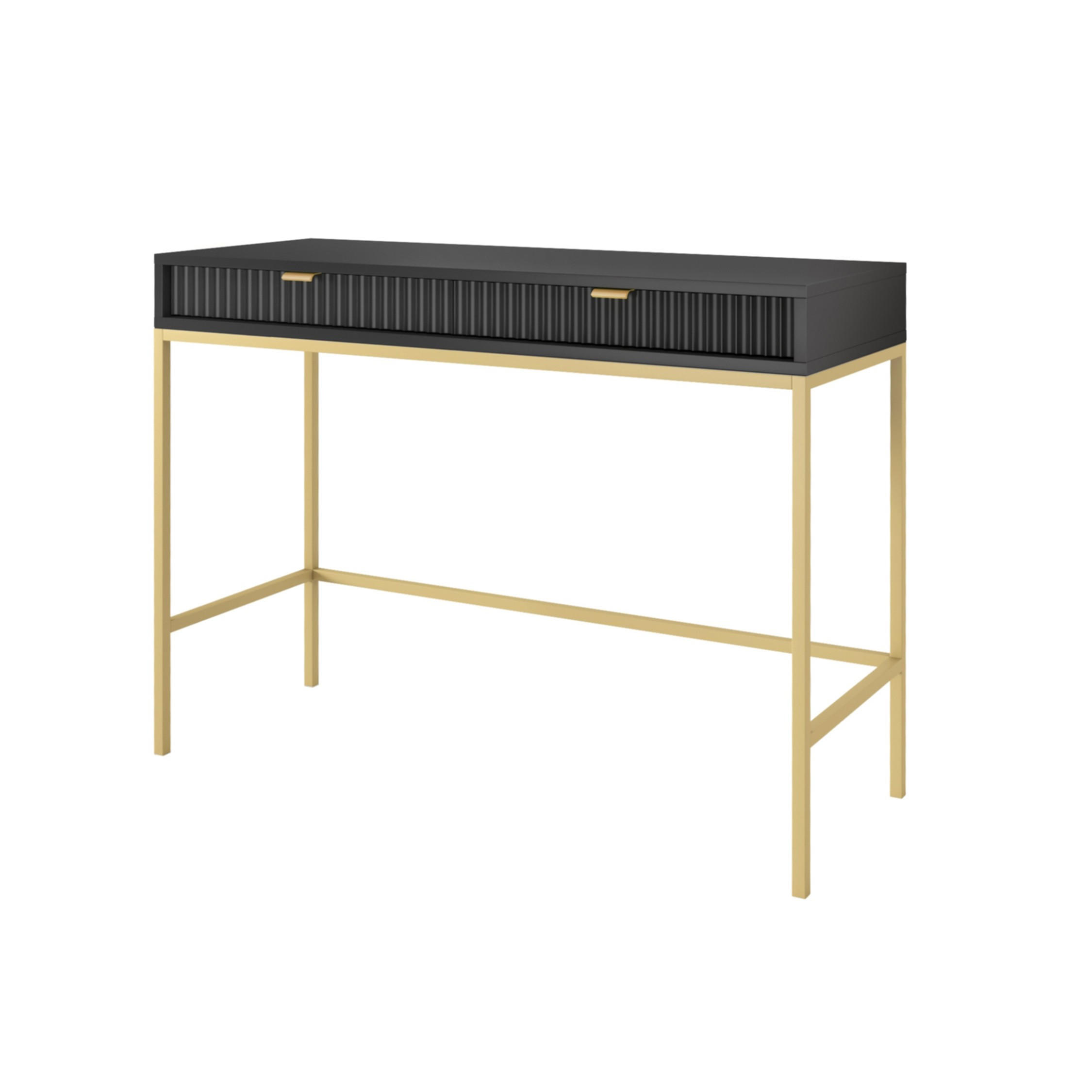 Bettso Schminktisch Schwarz, Gold 104x78x50 cm