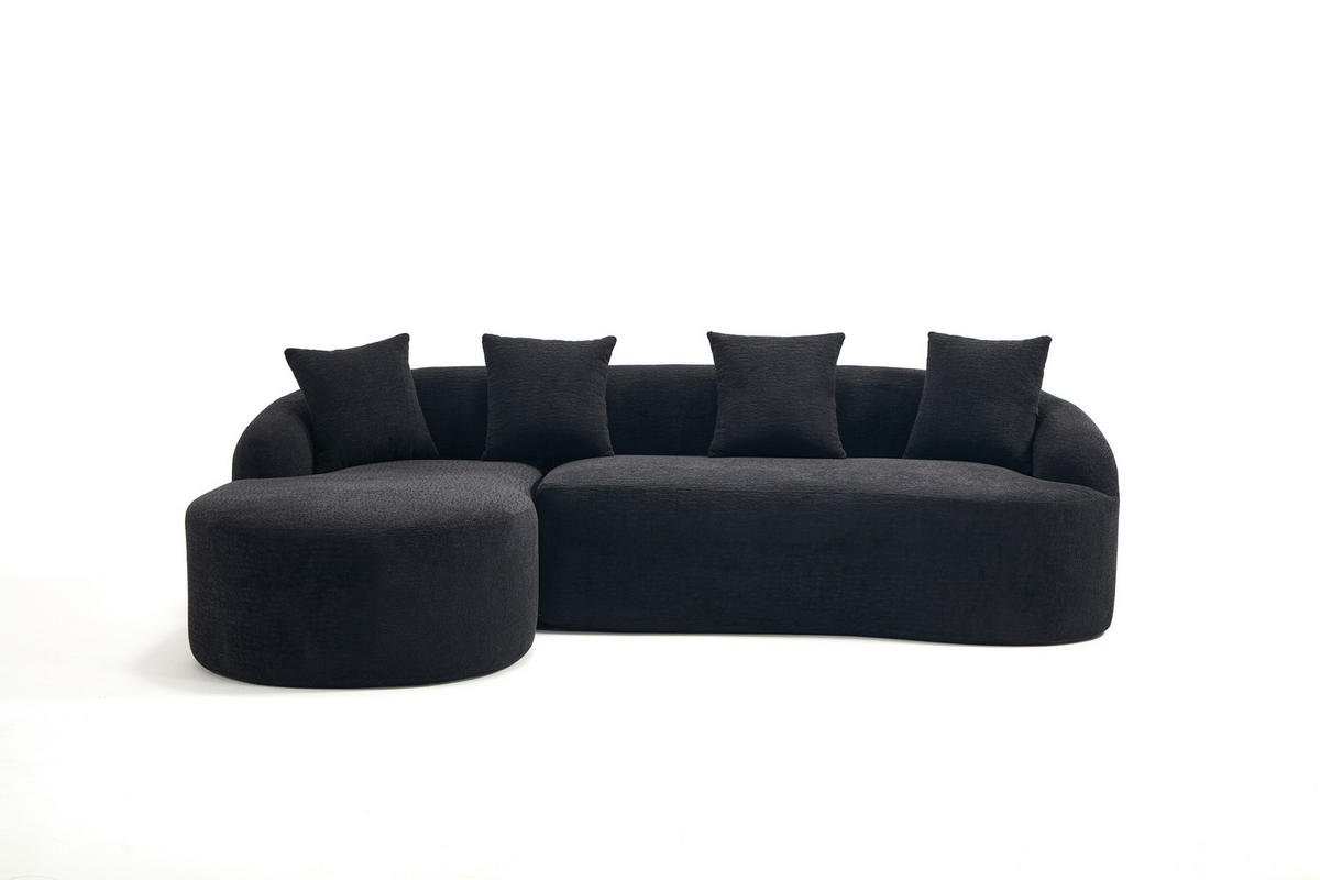 ECKSOFA 243/150/67 cm Schwarz Chenille - Schwarz, Textil (243/150cm) - Oxeza