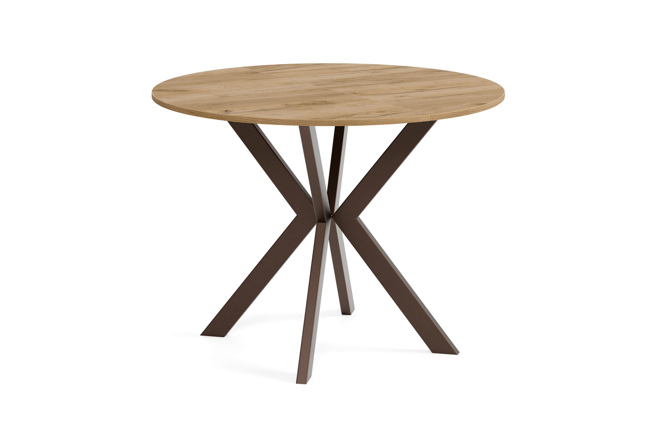 Meblini Esstisch Honigeiche, Braun 90x76x90 cm