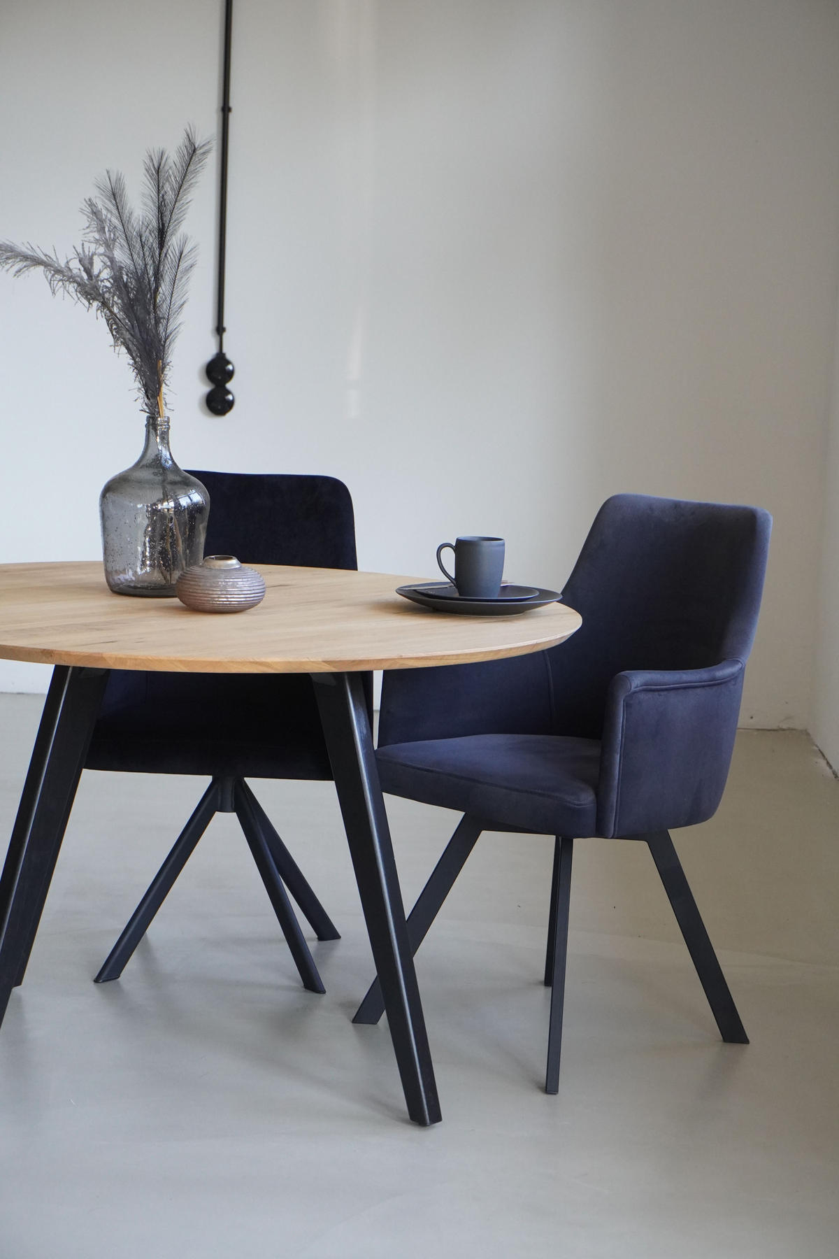 ARMLEHNENSTUHL Sello anthrazit mit T-Fuß drehbar - Anthrazit/Schwarz, Textil/Metall (55/90/58cm) - INKA furniture