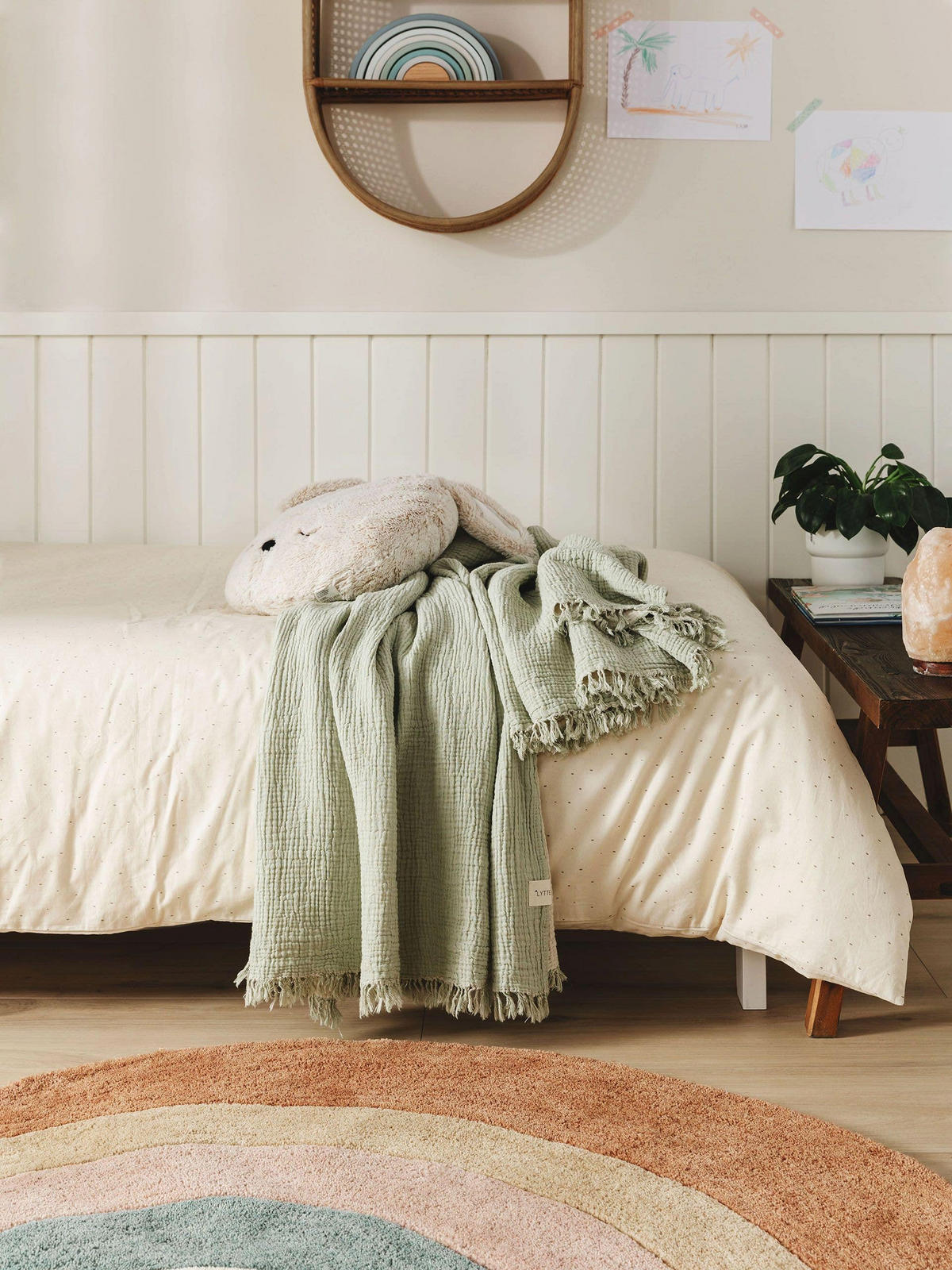 BAUMWOLLDECKE Lilo Hellgrün 130x170 cm - Hellgrün, Textil (130/170cm) - Lytte