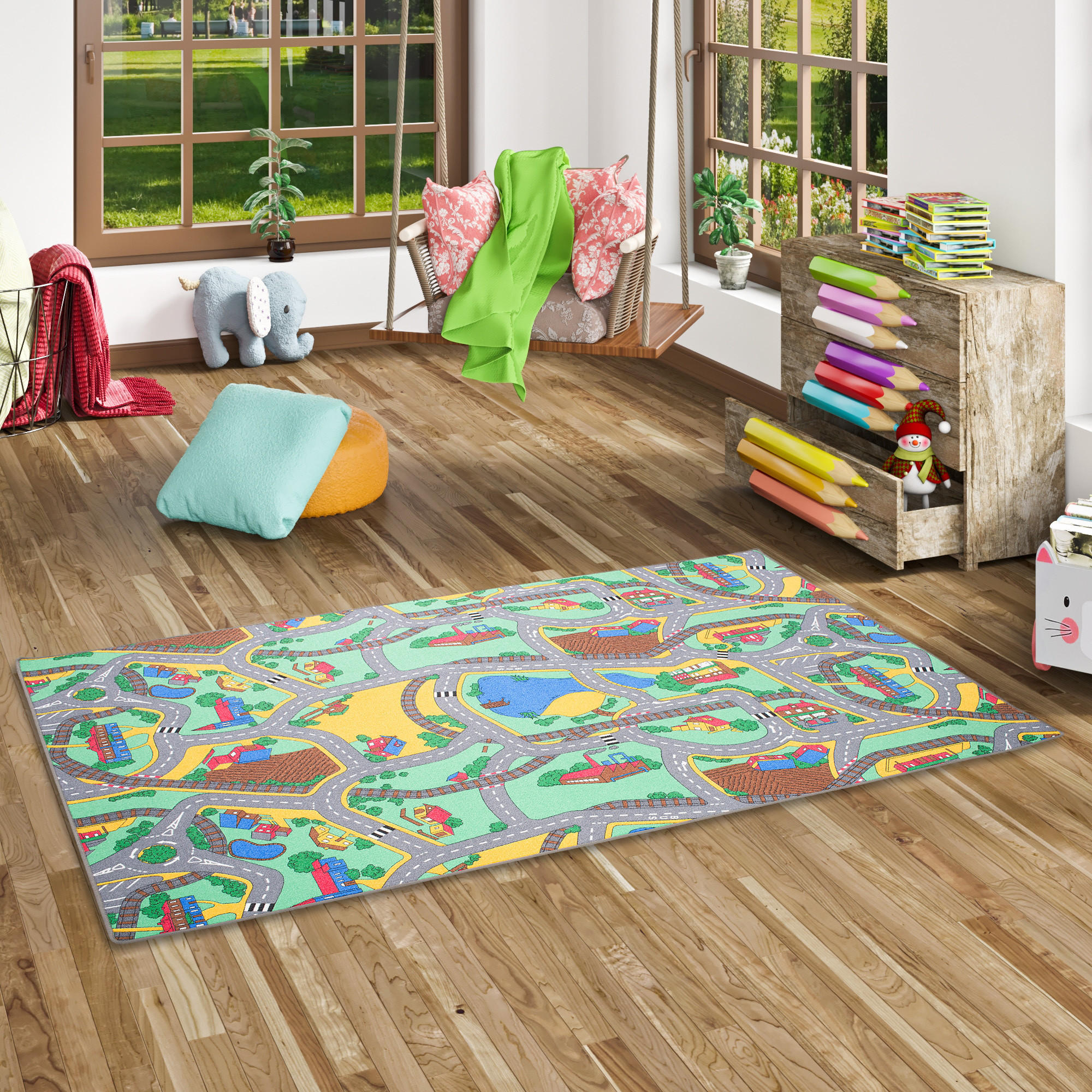 KINDER STRASSENTEPPICH - Multicolor, Textil (200/300cm) - Snapstyle