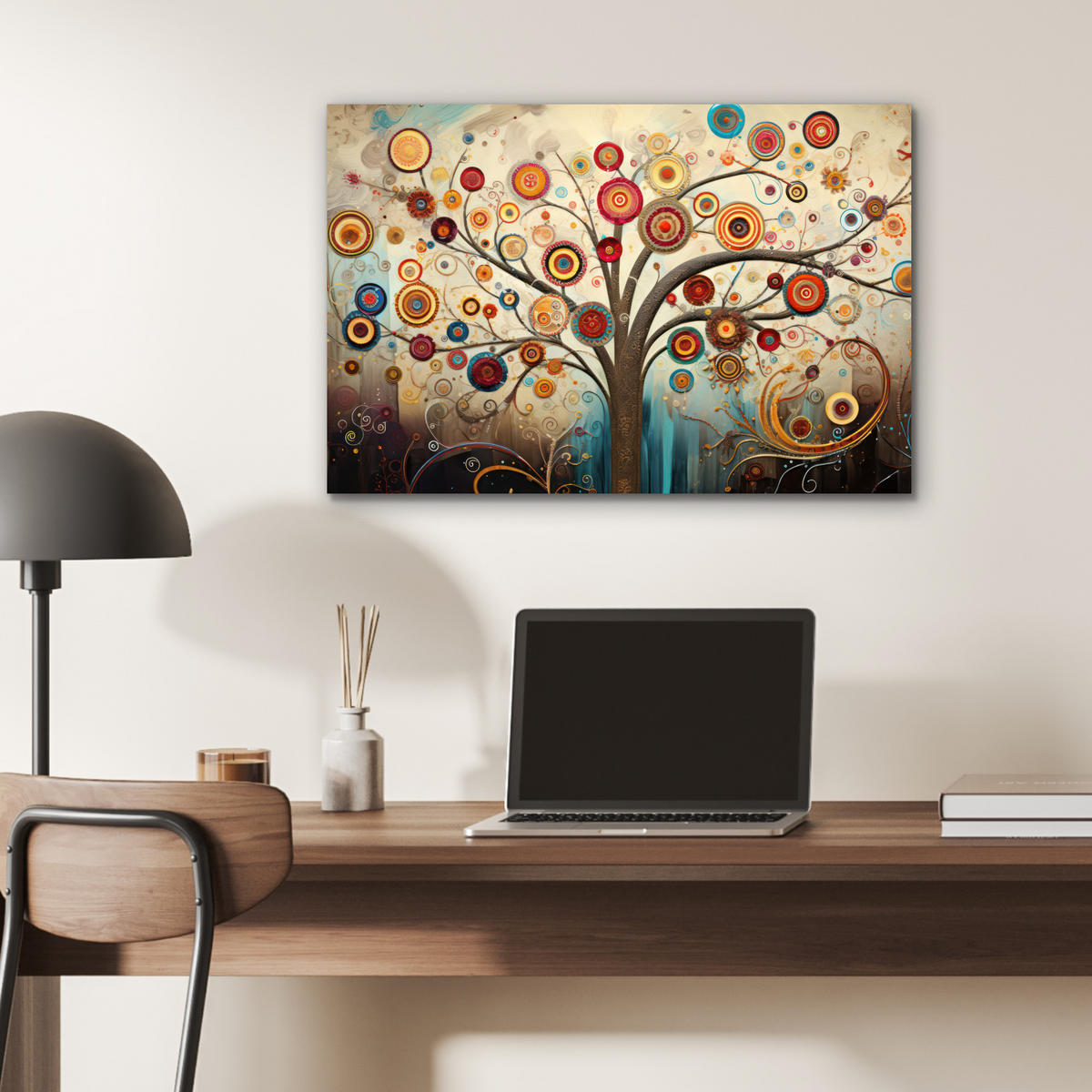 METALLBILD Baum - Baum des Lebens - Farbe 60x40 cm - Braun, Metall (60/40cm) - MuchoWow
