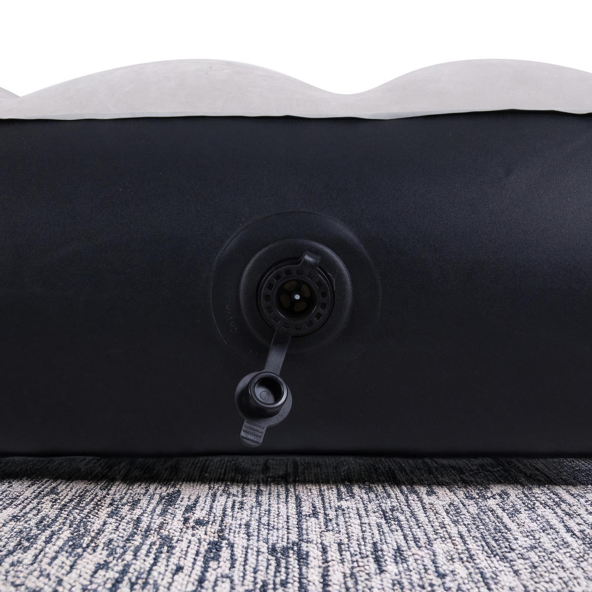 LUFTBETT Luftmatratze Camping 2 Personen 191x137x25 cm grau - Schwarz Hochglanz/Grau, Kunststoff (137/191cm) - Avenli