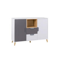 KINDERKOMMODE JUSTIN 08 120 cm breit in Weiß / Graphit / Grau / Eiche - Eichefarben/Graphitfarben, Holzwerkstoff (120/84/40cm) - Deine Möbel 24