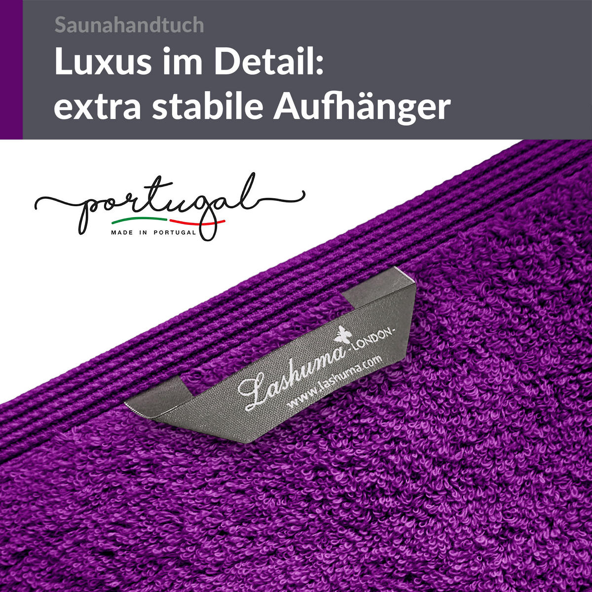 SAUNATUCH London Aubergine Lila 80x220 cm - Aubergine, Textil (80/220cm) - Lashuma