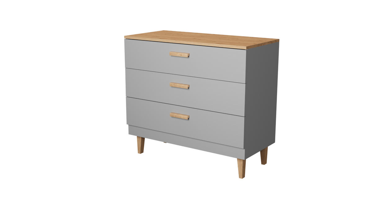 KOMMODE Denver 100/90/47 - Grau, Holzwerkstoff (100/90/47cm) - RAUMHIRSCH FURNITURE