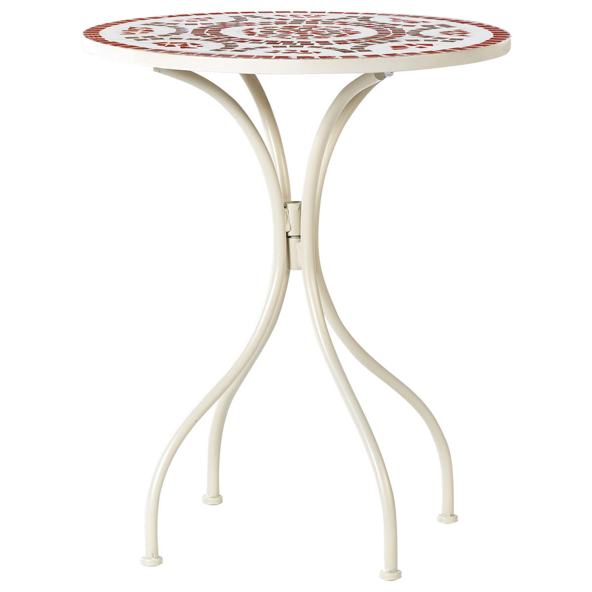 BISTRO-SET 2-Sitzer Weiß Spello - Rot/Weiß, Metall - Beliani