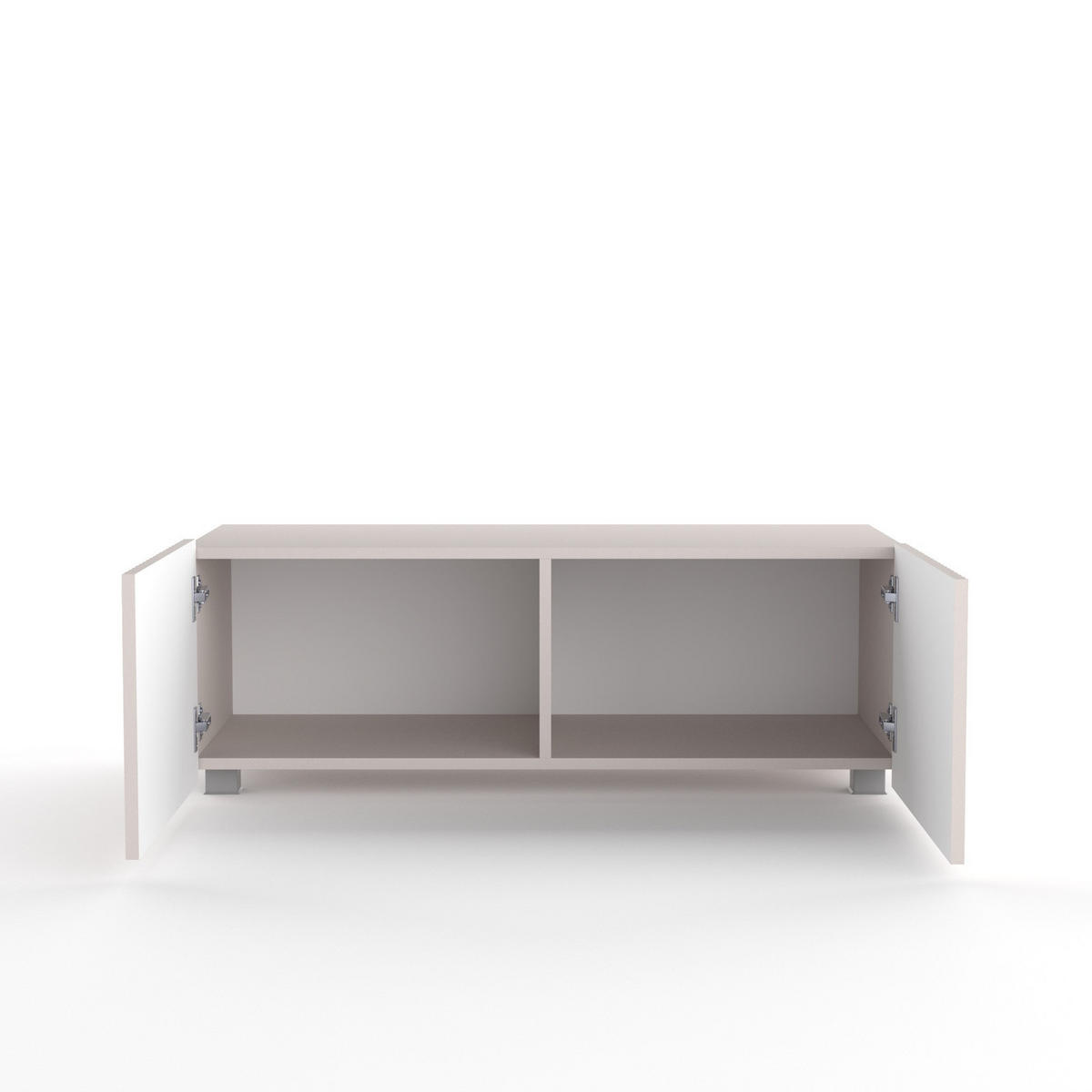 TV-LOWBOARD Kolder 100 cm Kaschmir mit geriffelten Fronten - Kaschmir/Silberfarben, Holzwerkstoff/Kunststoff (100/38/43cm) - Ravio