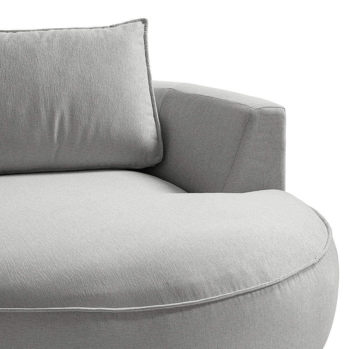 OTTOMANE - modular - Hellgrau/Schwarz, Kunststoff/Textil (196/82/146cm) - home24